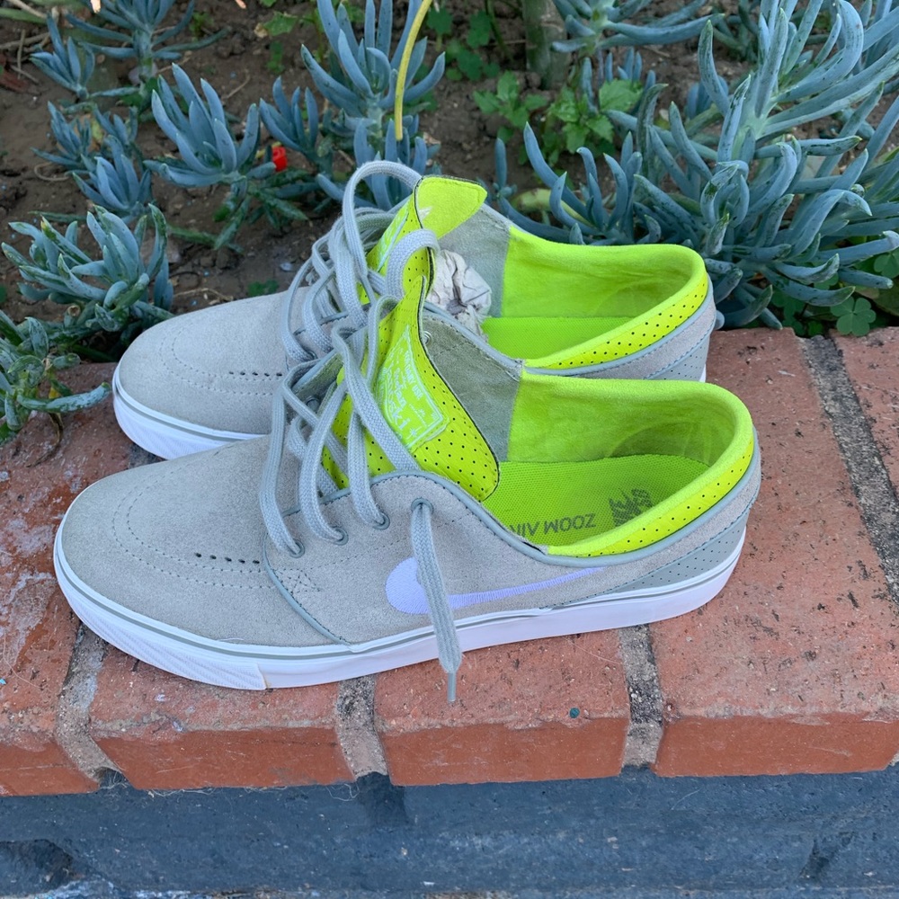 Light Gray and Chartreuse Nike SB Zoom Airs